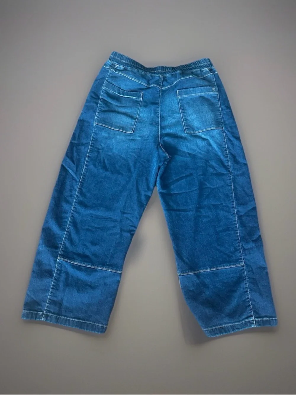 Anthropologie Pilcro Pull On Barrel Wide-Leg Blue Denim Jeans - Picture 8 of 8